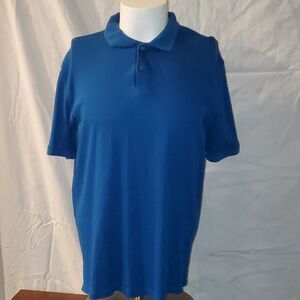 Calvin Klein Men's Polo Shirt Large Turquoise Blue 100% Cotton Short Sleeve